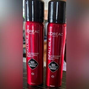 L’Oreal Paris Infallible 3 Second Makeup Setting Sprays X 2 Cans Both Brand New!